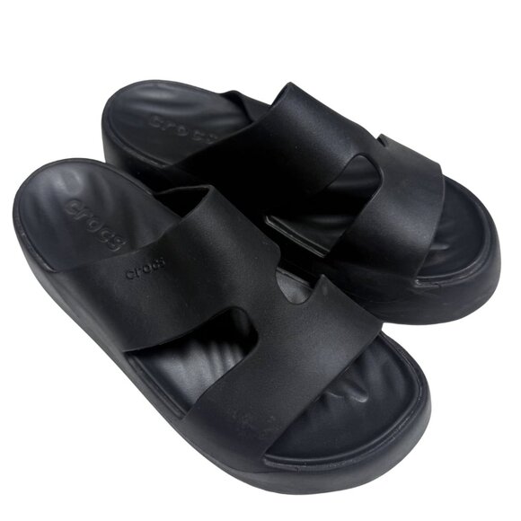 Black Crocs Getaway Platform H-Strap Sandals – Women’s Size 8 – fits 7.5 Wide - Picture 3 of 10